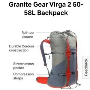 Granite Gear Virga 2 Ultralite Backpacking Pack 54L